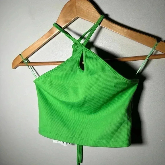 NWT ZARA green cropped top S - Picture 4 of 7